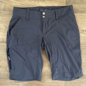 Columbia Omni shield gray bike shorts long inseam for women.